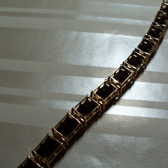 10K Gold Smoky Quartz Bracelet - Picture 3 of 11